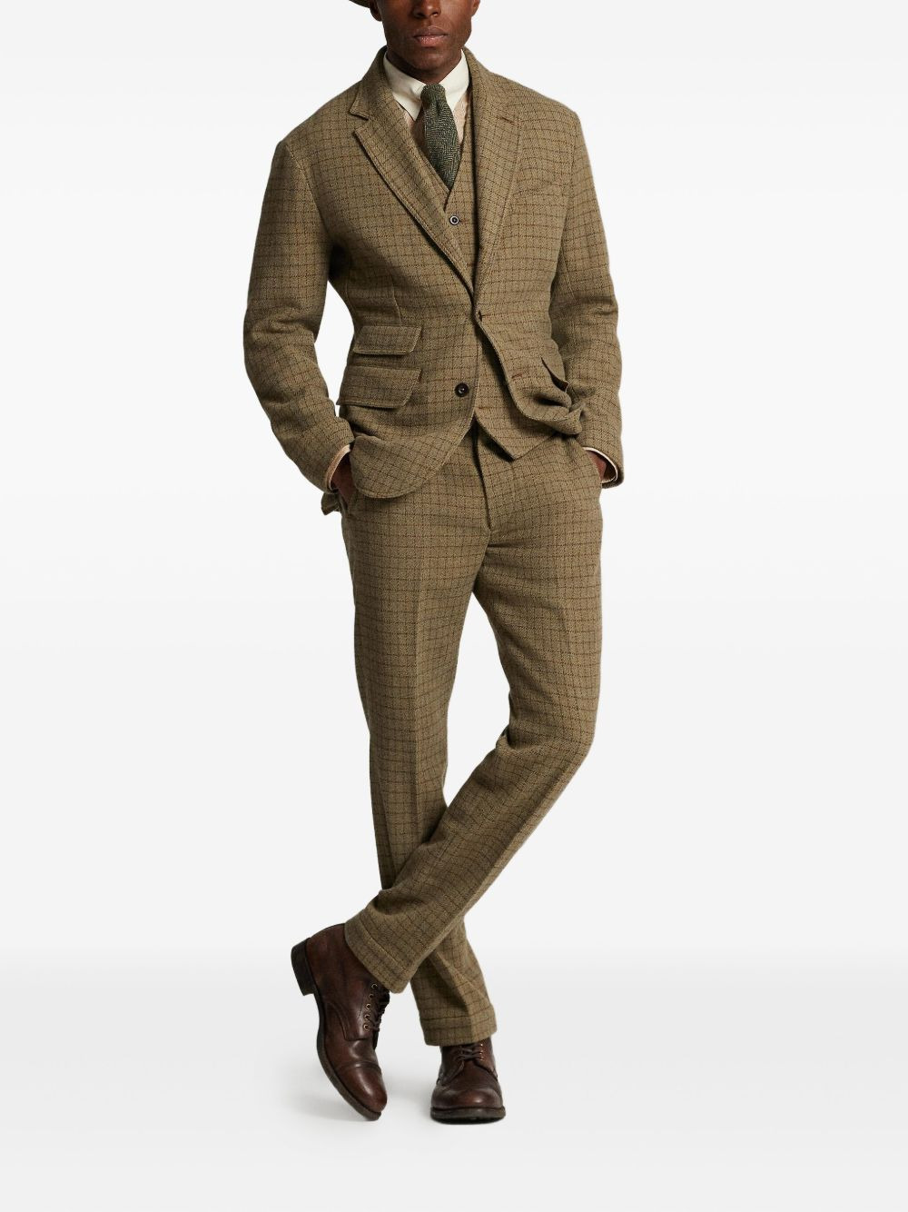 checked wool blazer - 2
