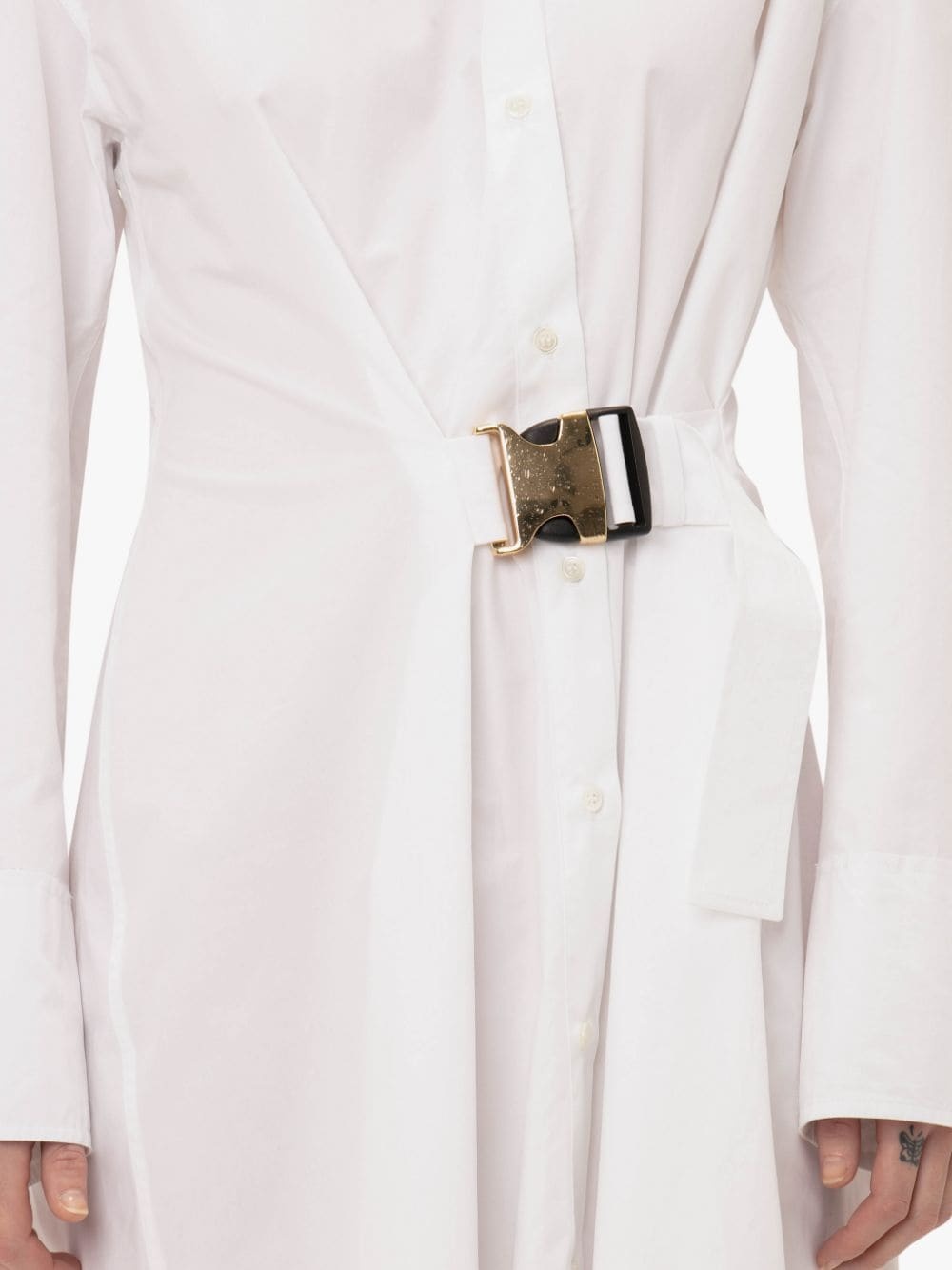 TWISTED BUCKLE SHIRT DRESS - 5