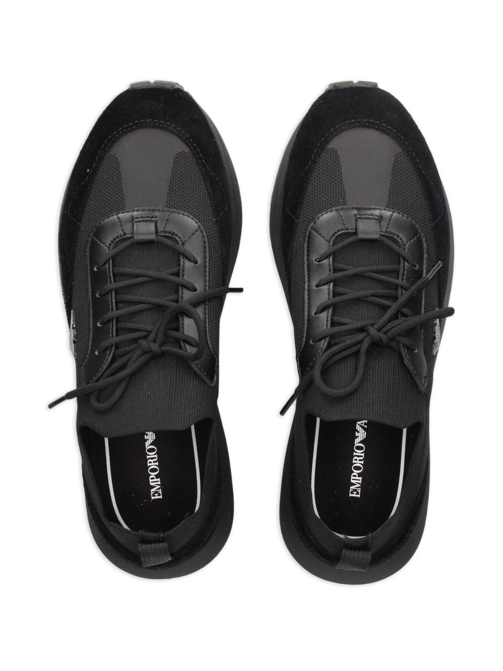 logo-detail knit sneakers - 3