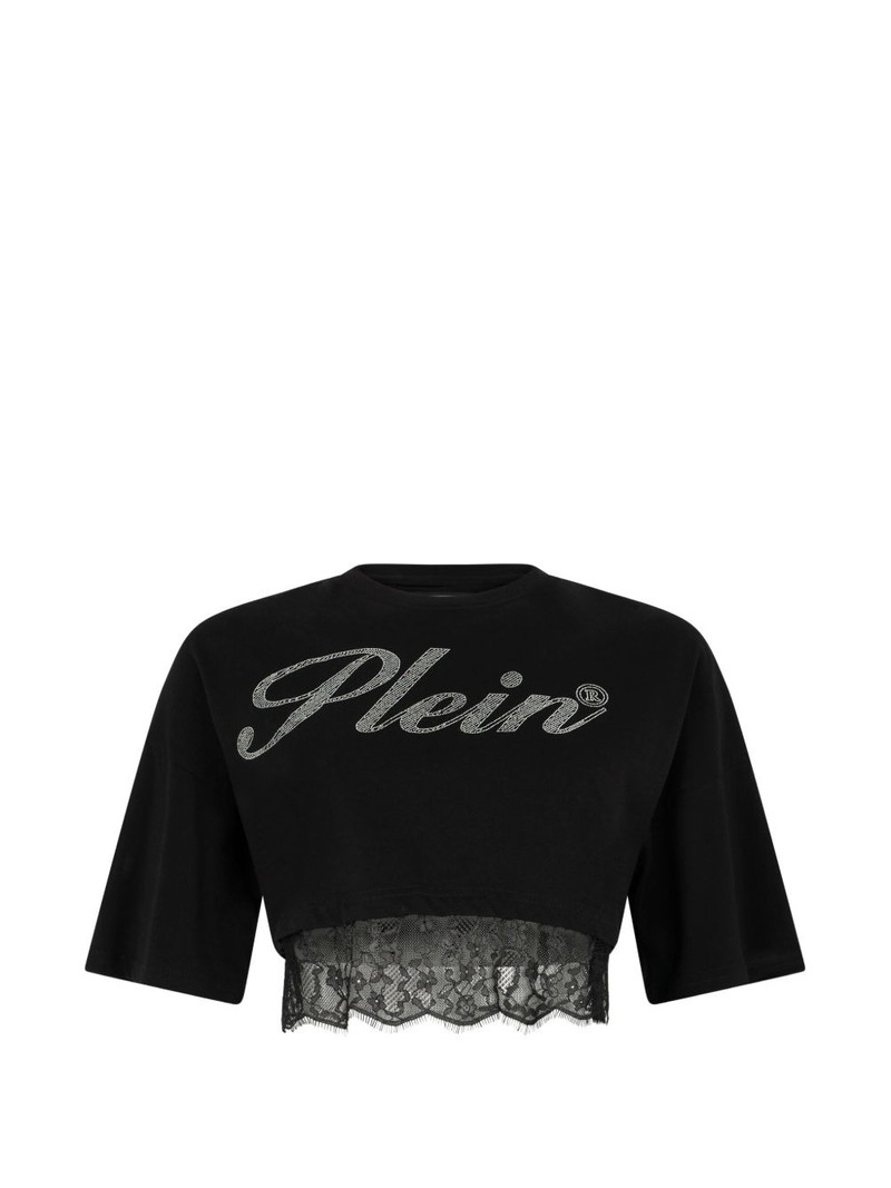 lace cropped T-shirt 1