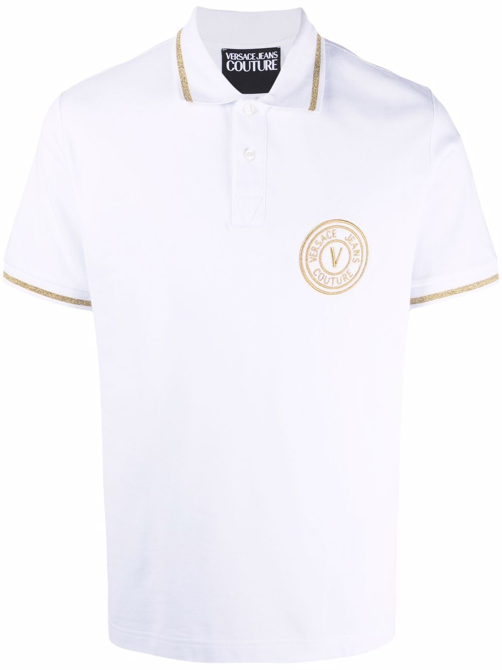 V-Emblem motif polo shirt - 1