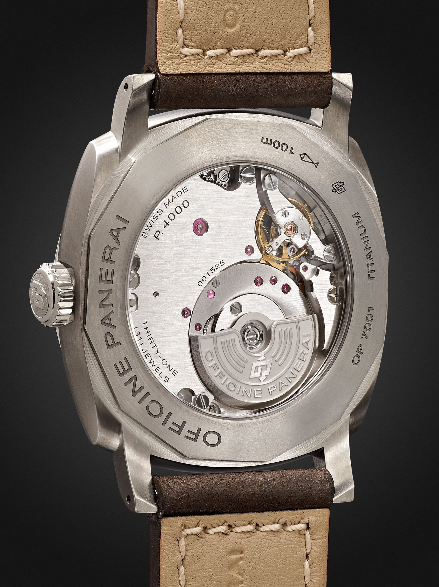 Radiomir 1940 3 Days Automatic Titanio 45mm Titanium and Leather Watch, Ref. No. PAM00619 Brown - 5