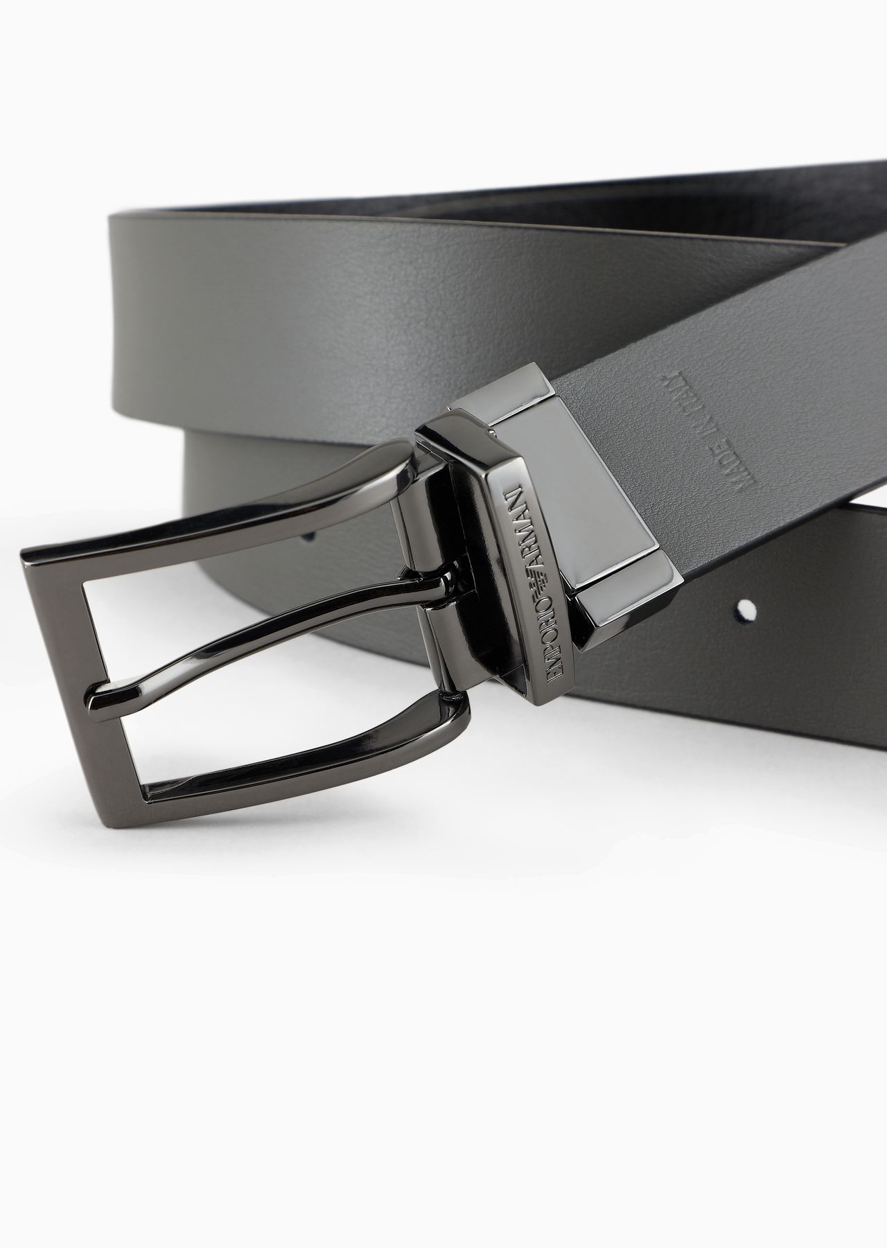 Palmellato-leather printed reversible belt - 2