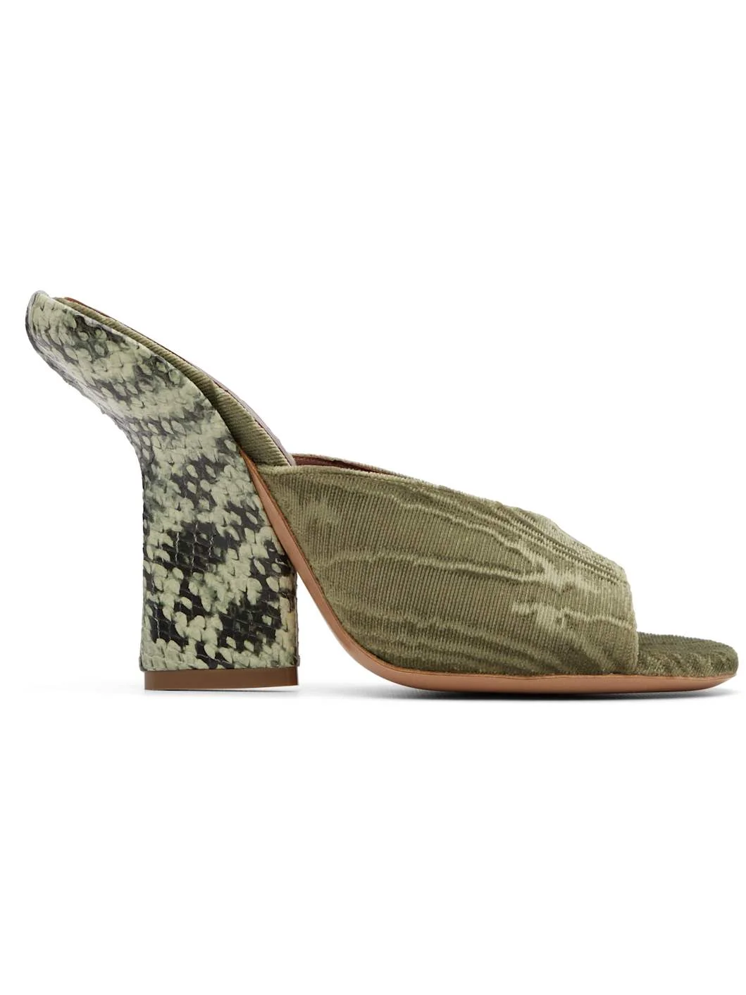 Green Velvet Heeled Sandals - 1
