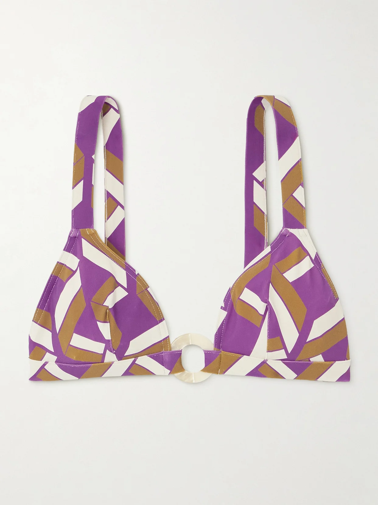 Must Embellished Printed Triangle Bikini Top - 1
