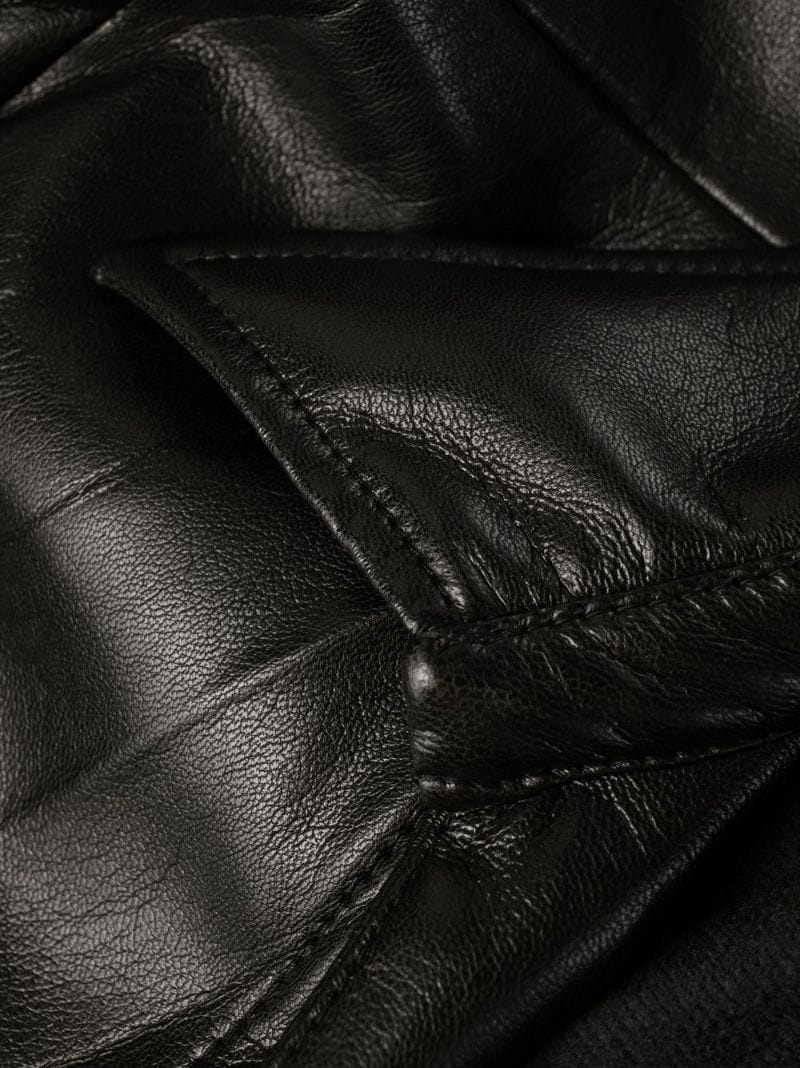 faux-leather pleated dress - 6