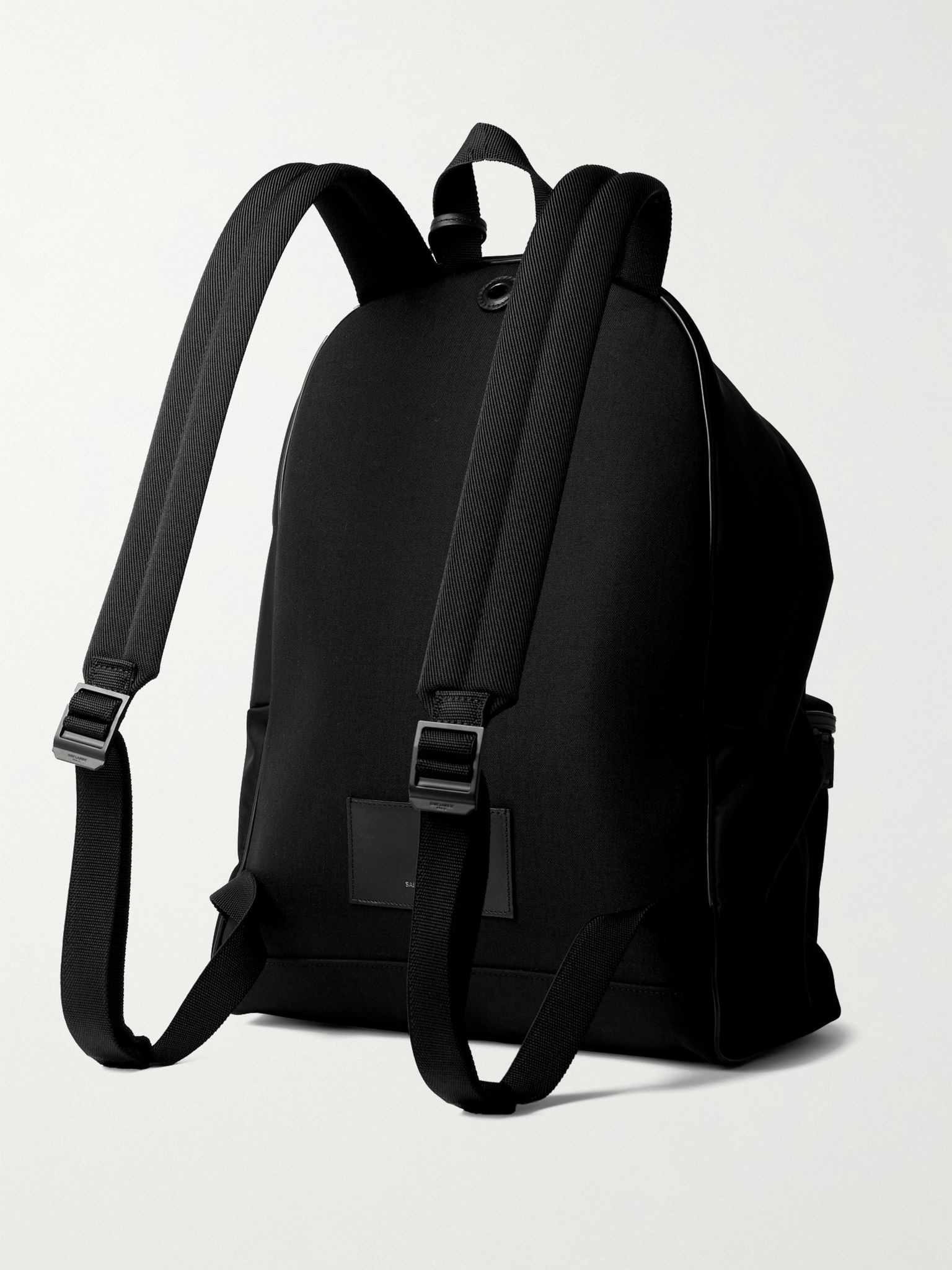 Leather-Trimmed Canvas Backpack - 4