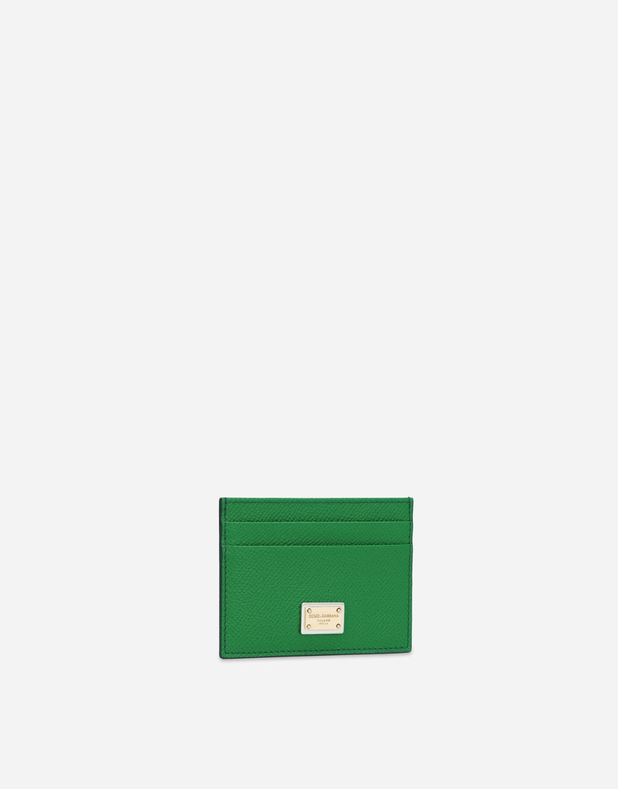 Dauphine calfskin card holder with branded tag - 2