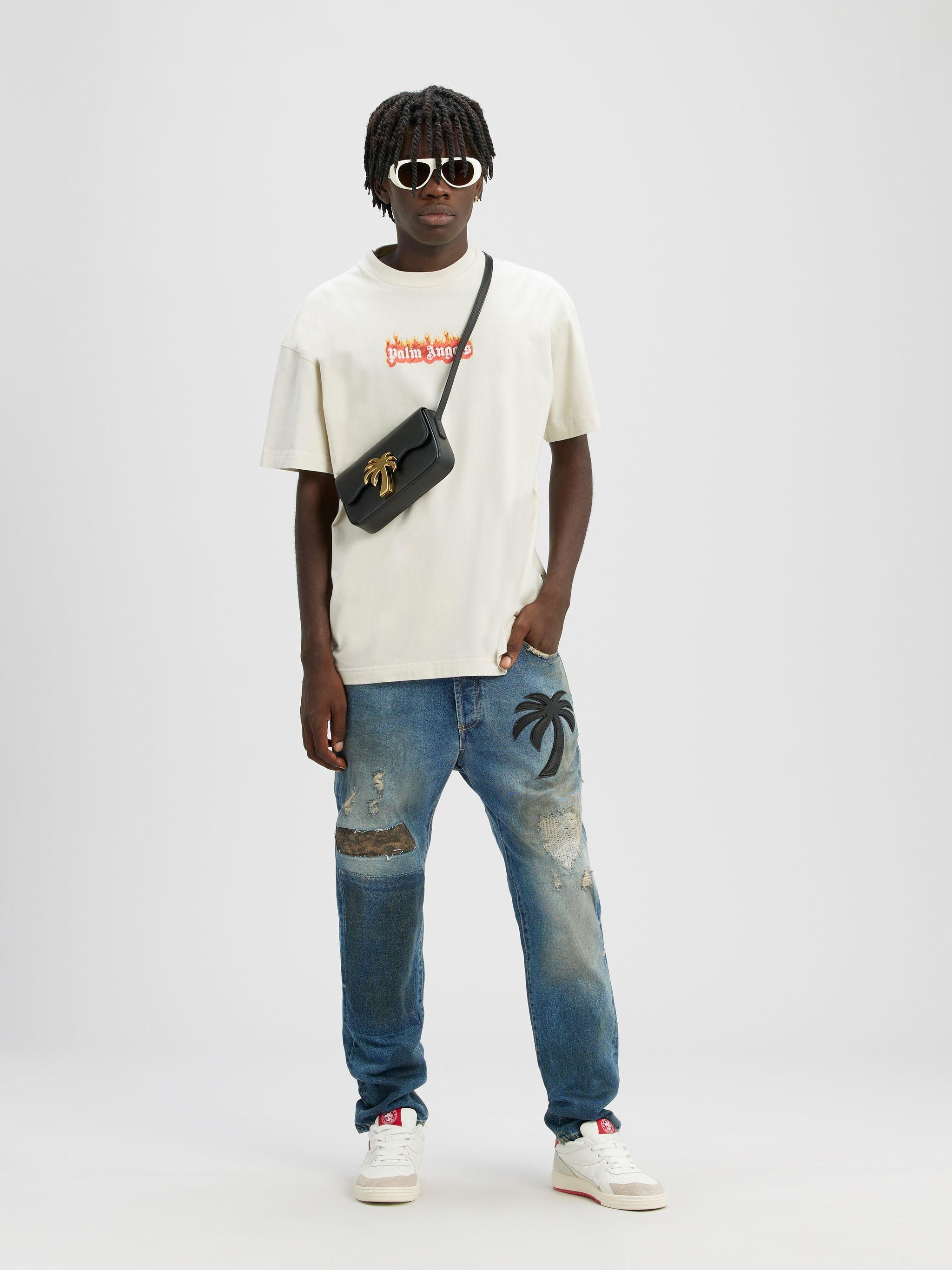 GARMENT DYE BURNING LOGO CLASSIC TEE - 2