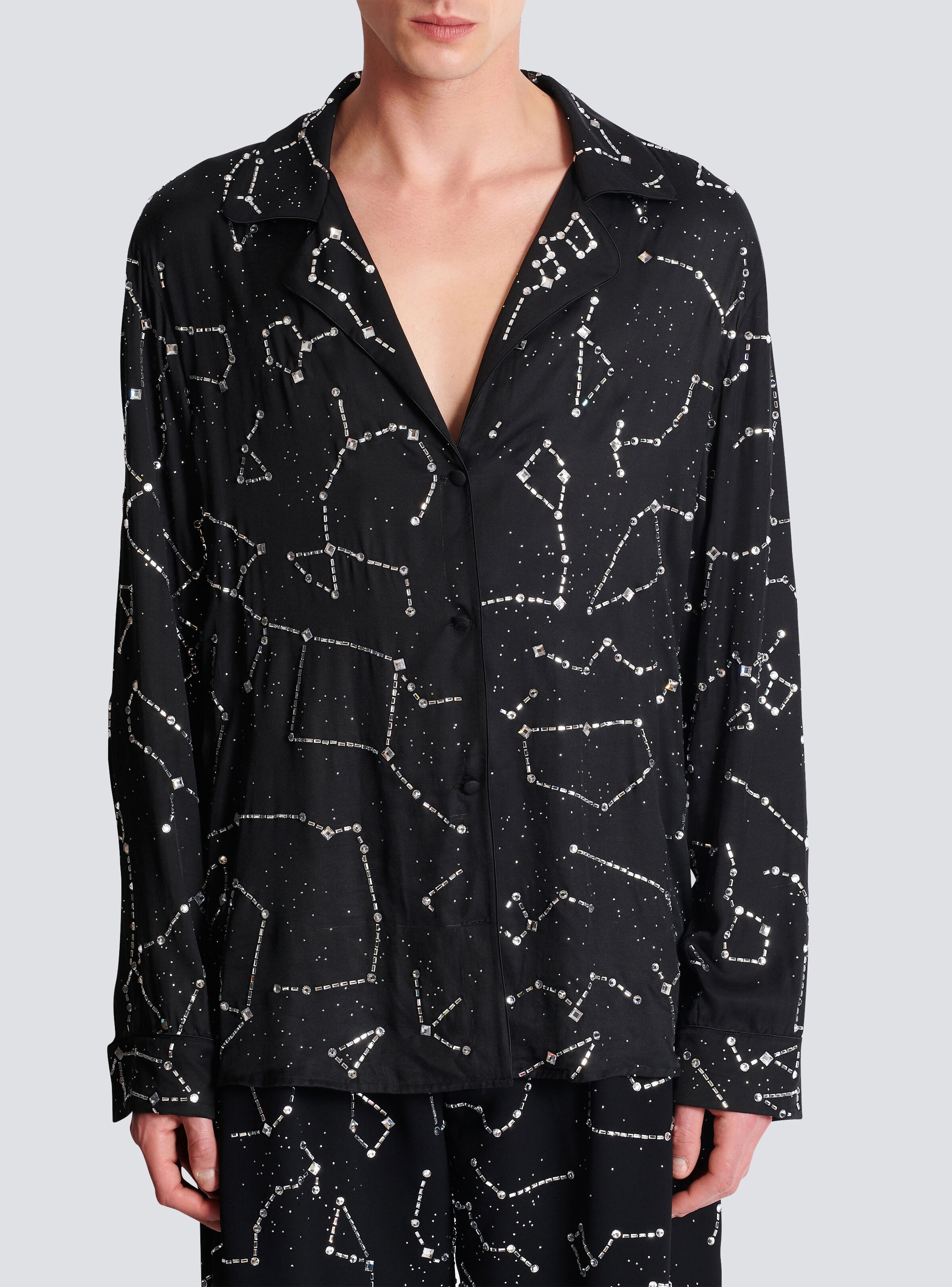 Pyjama shirt with Constellation rhinestones - 5