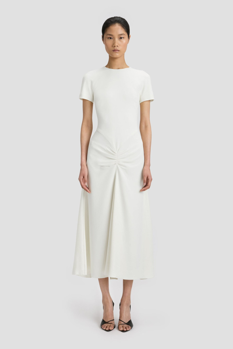 Victoria Beckham Blaire Midi Dress In Ivory outlook