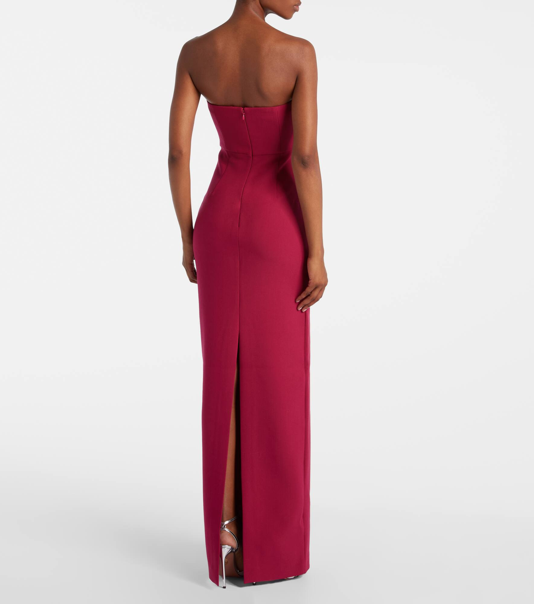 One-shoulder crêpe maxi dress - 3