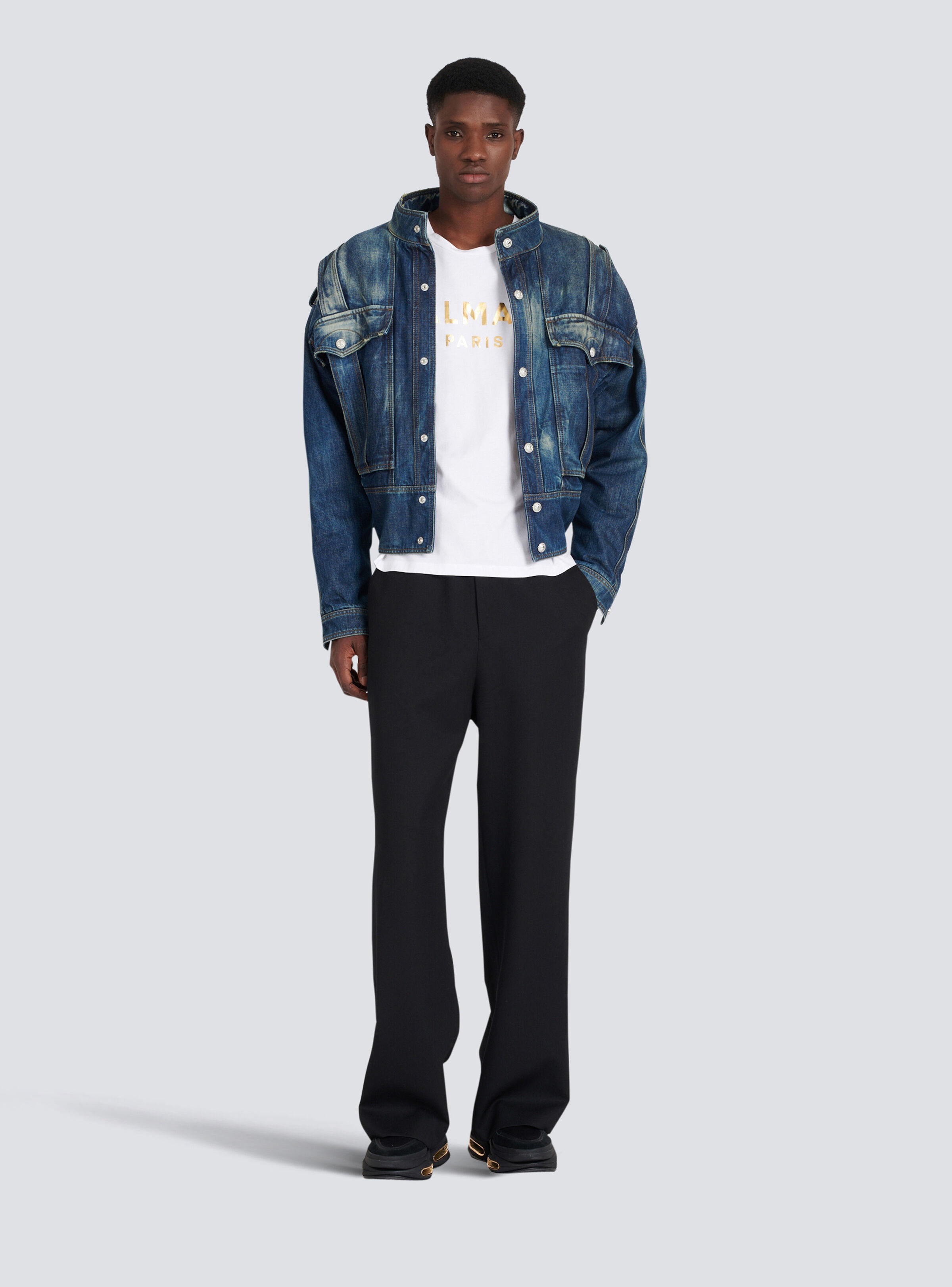 Eco-designed cotton T-shirt with Balmain Paris logo print - 2