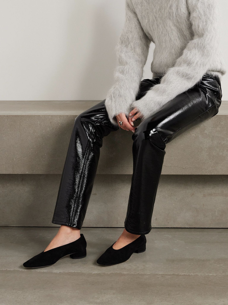 Aeyde Delia suede ballet flats Black outlook