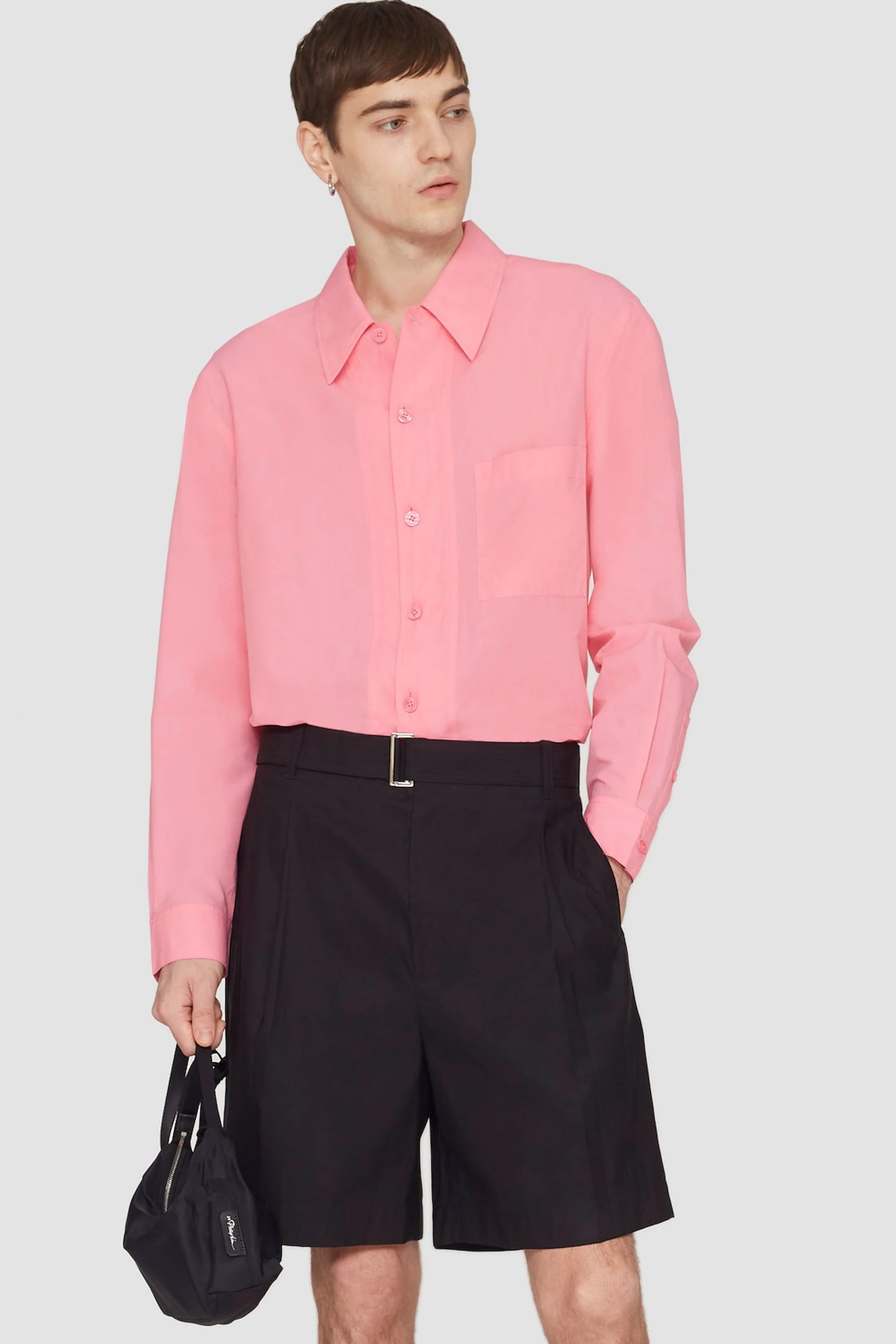 Long Sleeve Convertible Collar Sheer Shirt - 2