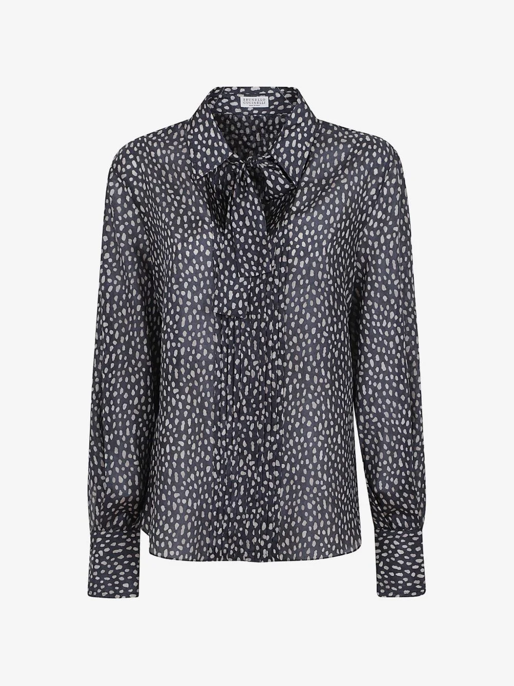 polka-dot pussy-bow shirt - 1