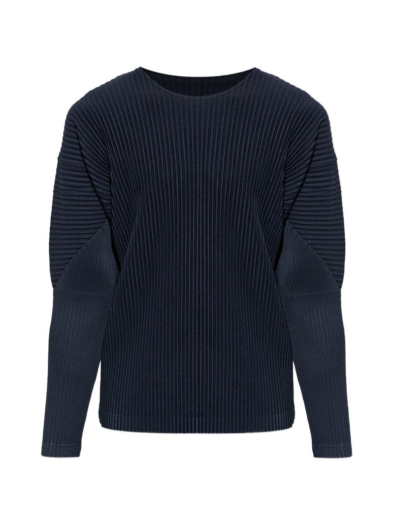 long-sleeved pleated T-shirt 1