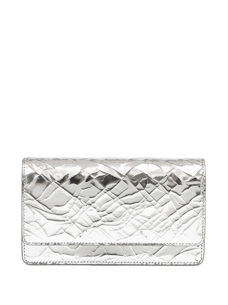 chain cracked-effect leather shoulder bag 1