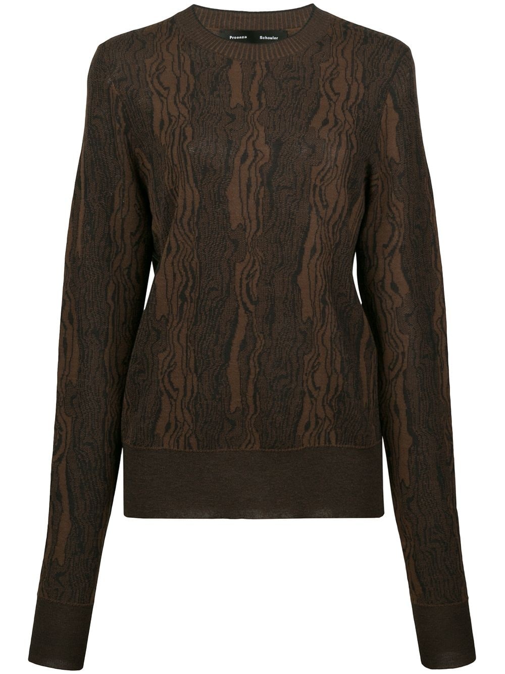 cashmere woodgrain jacquard knit top - 1