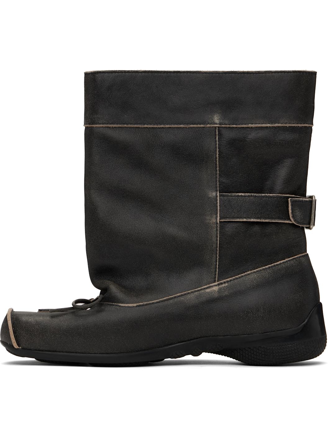Gray Ballet Slouchy Short Boots - 3