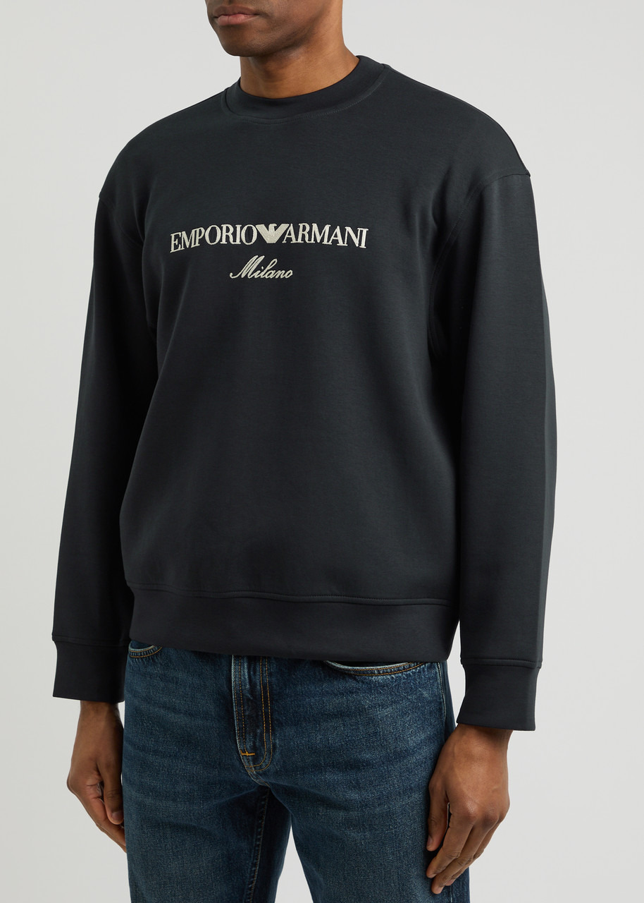 Emporio Armani Logo-embroidered Cotton-blend Sweatshirt - 2