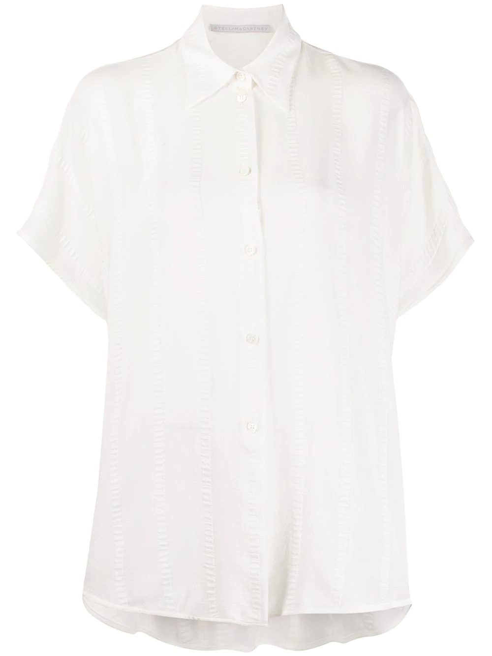 textured-stripe short-sleeve shirt - 1