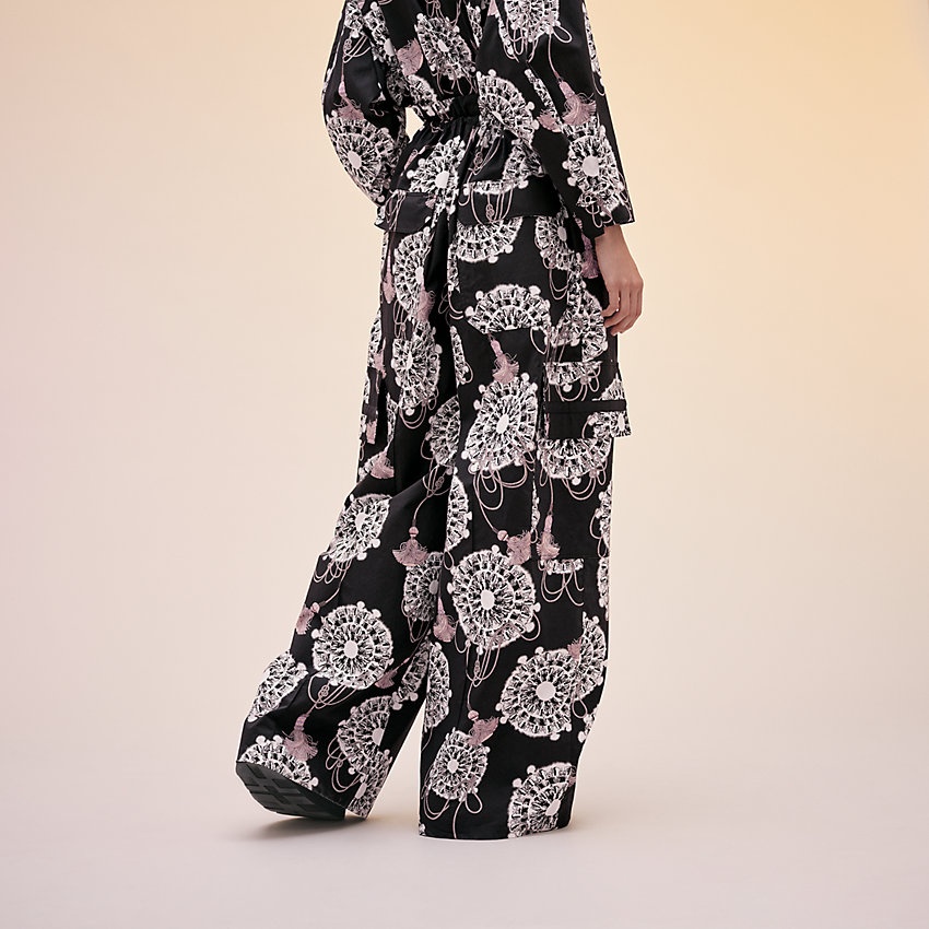 "Cliquetis Aquarelle" wide pants with elastic waist - 5