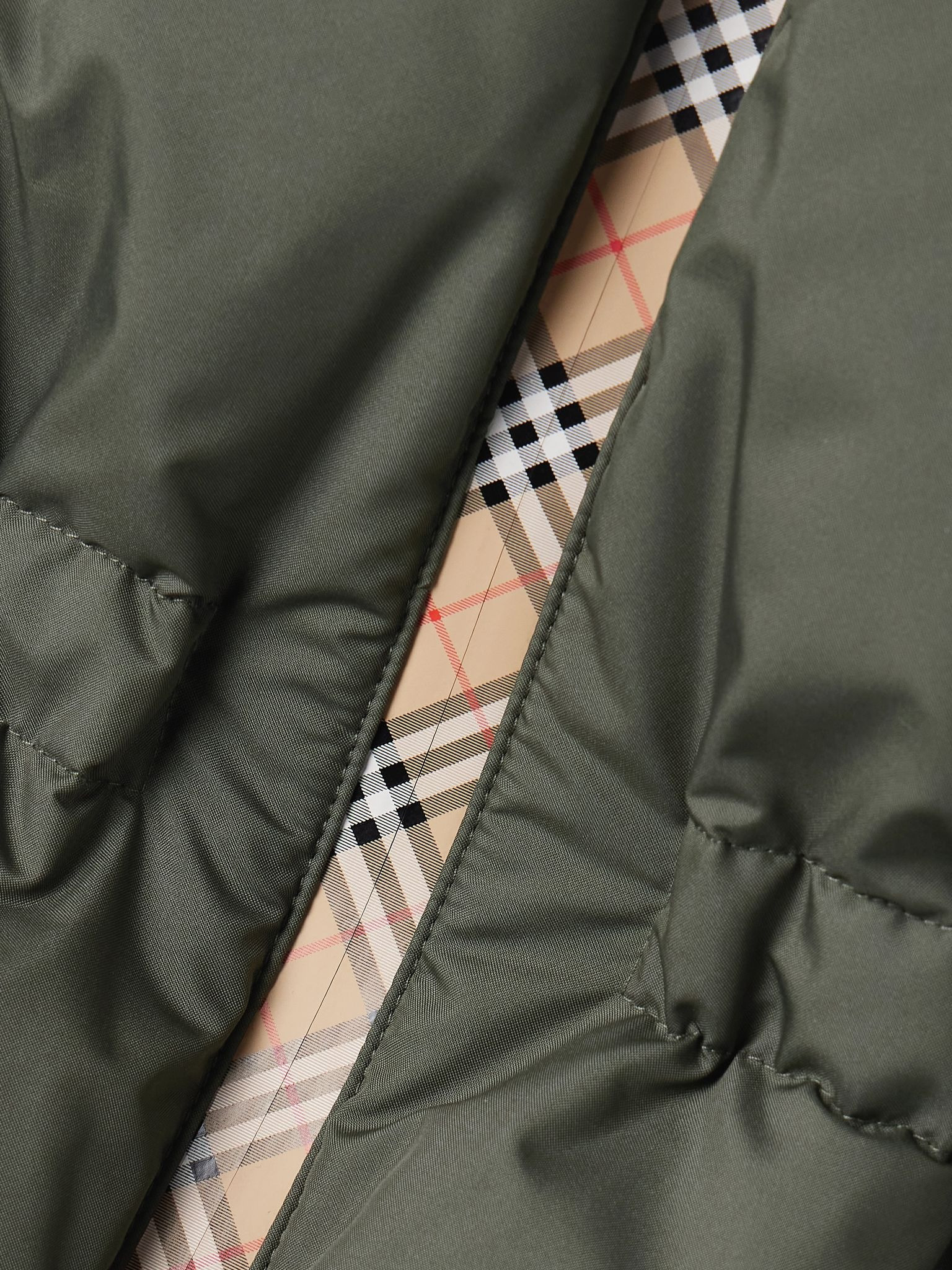 Hooded quilted shell down coat Dark green - 5
