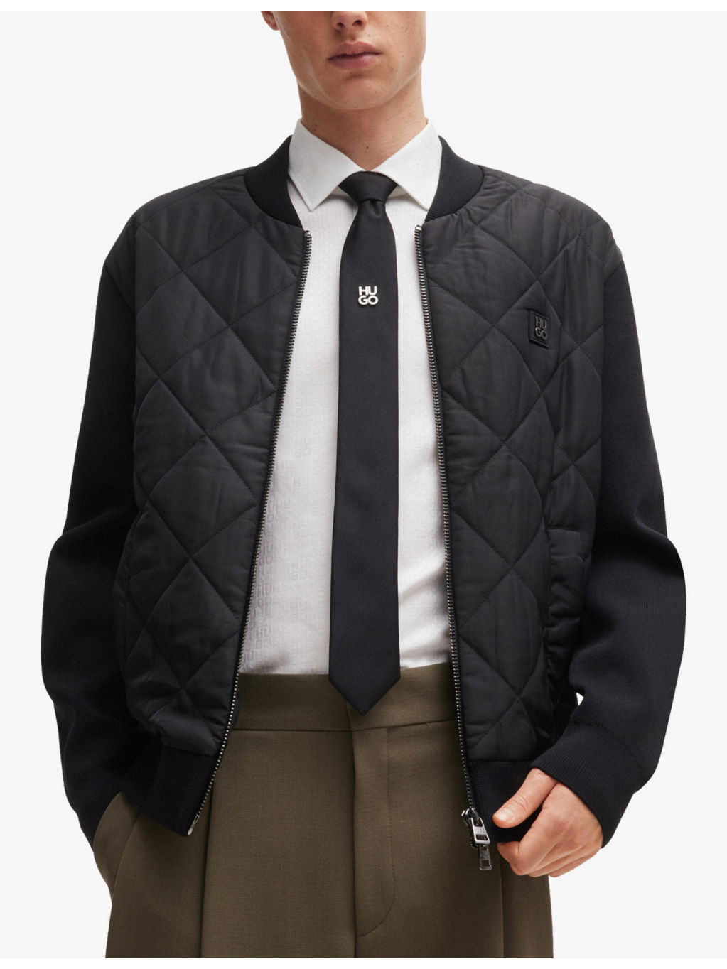 Logo-embroidered jacquard woven tie - 2