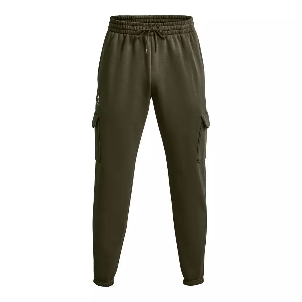 Men's Essential Cargo Fleece Pants-Green - 5