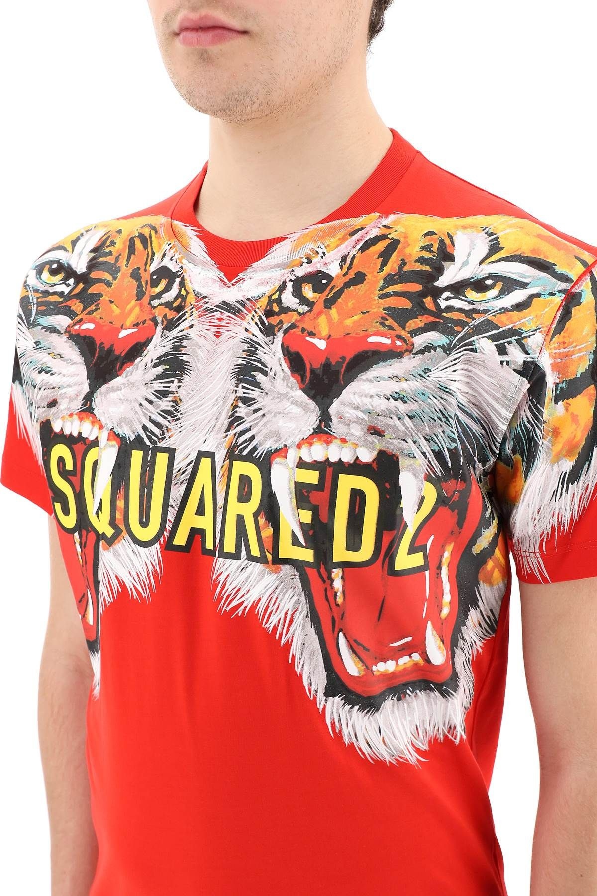 T-SHIRT WITH MAXI DOUBLE TIGER PRINT - 5