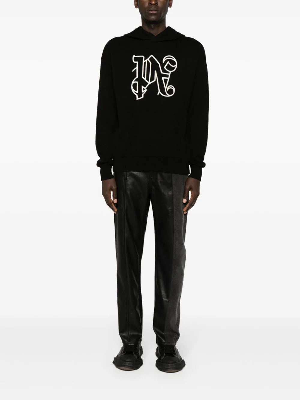 MONOGRAM-EMBROIDERED KNITTED HOODIE - 2