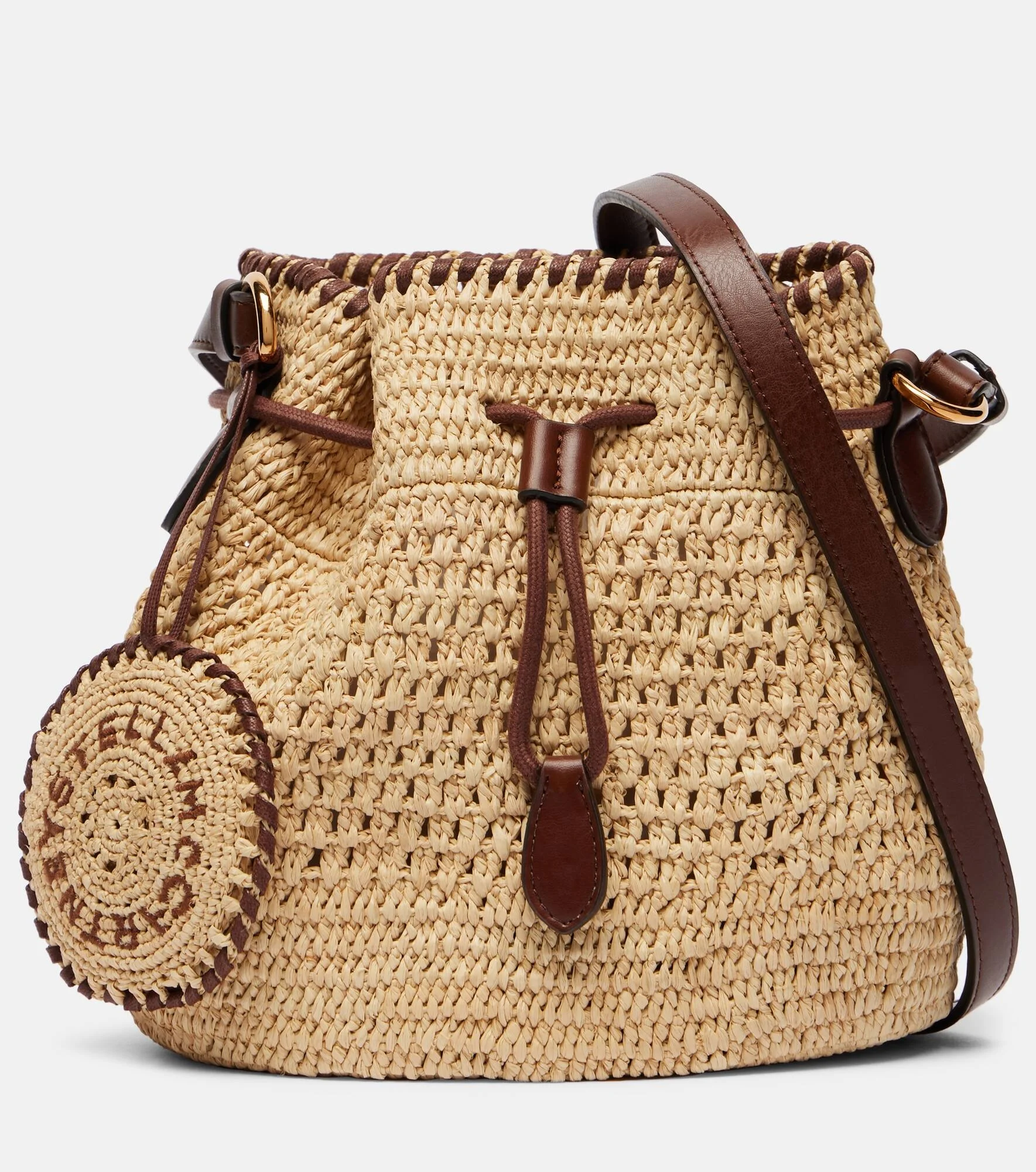 Falabella Small raffia bucket bag - 1