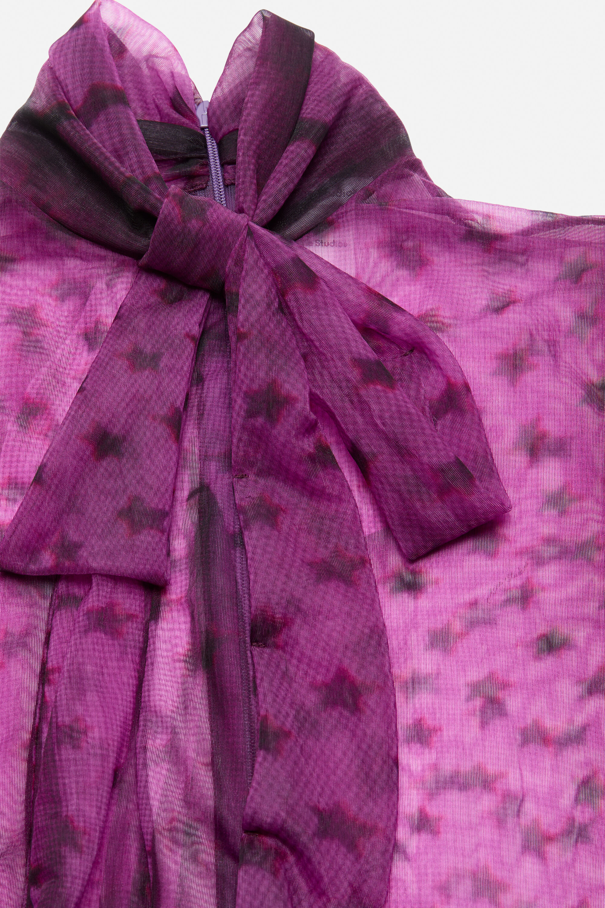 Sheer bow blouse - Bright purple - 5