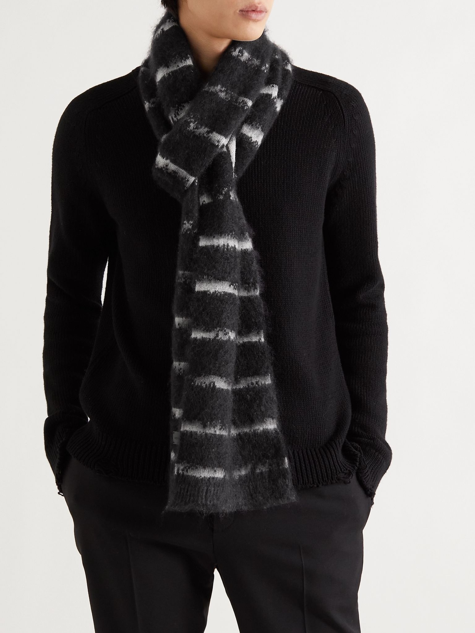 Striped Knitted Scarf - 2