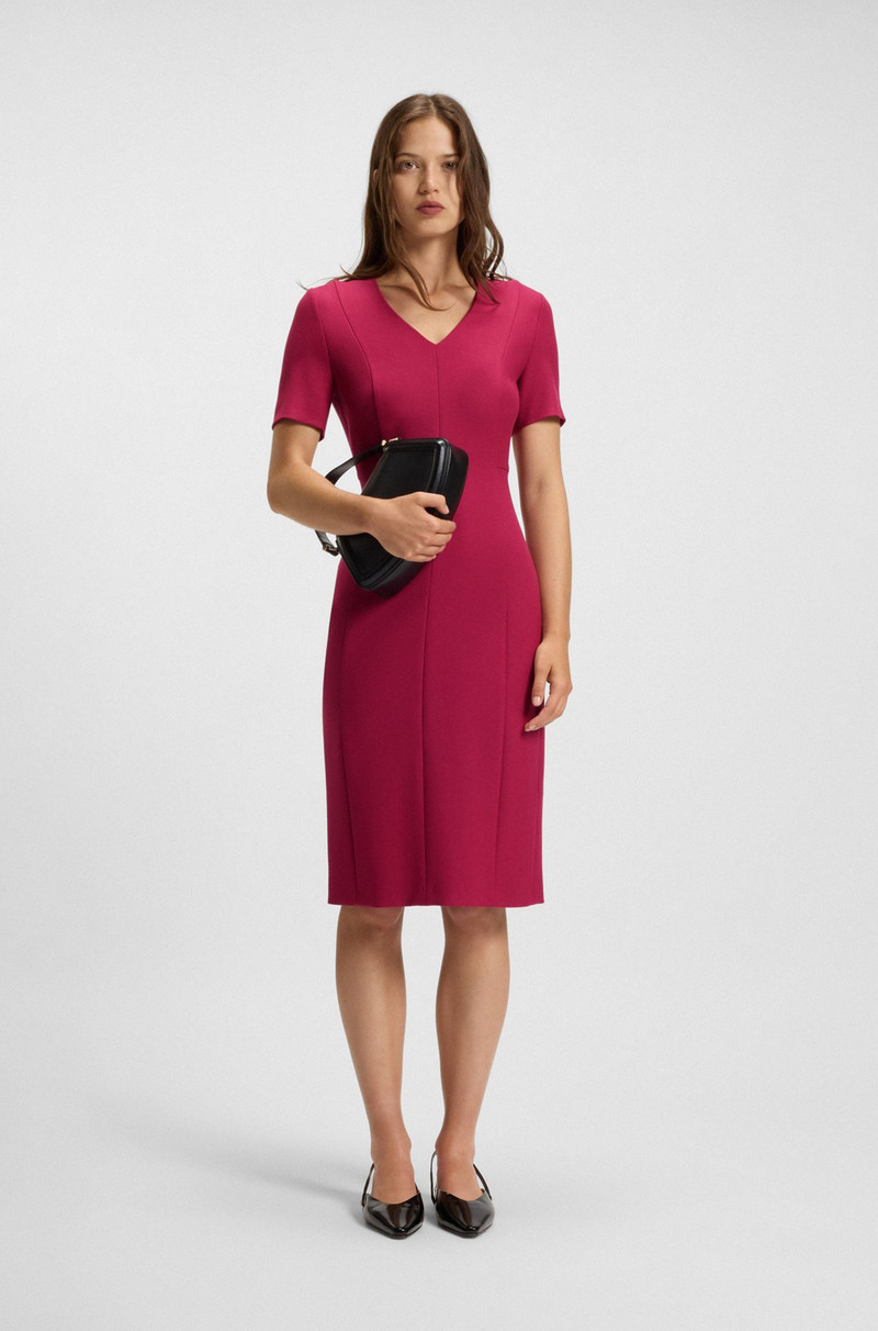 BOSS V-NECK DRESS IN STRETCH FABRIC outlook