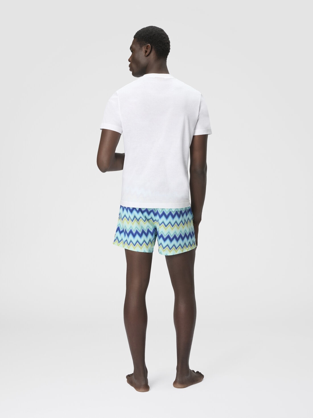 Short Sleeve T-Shirt with Zigzag Insert - 3