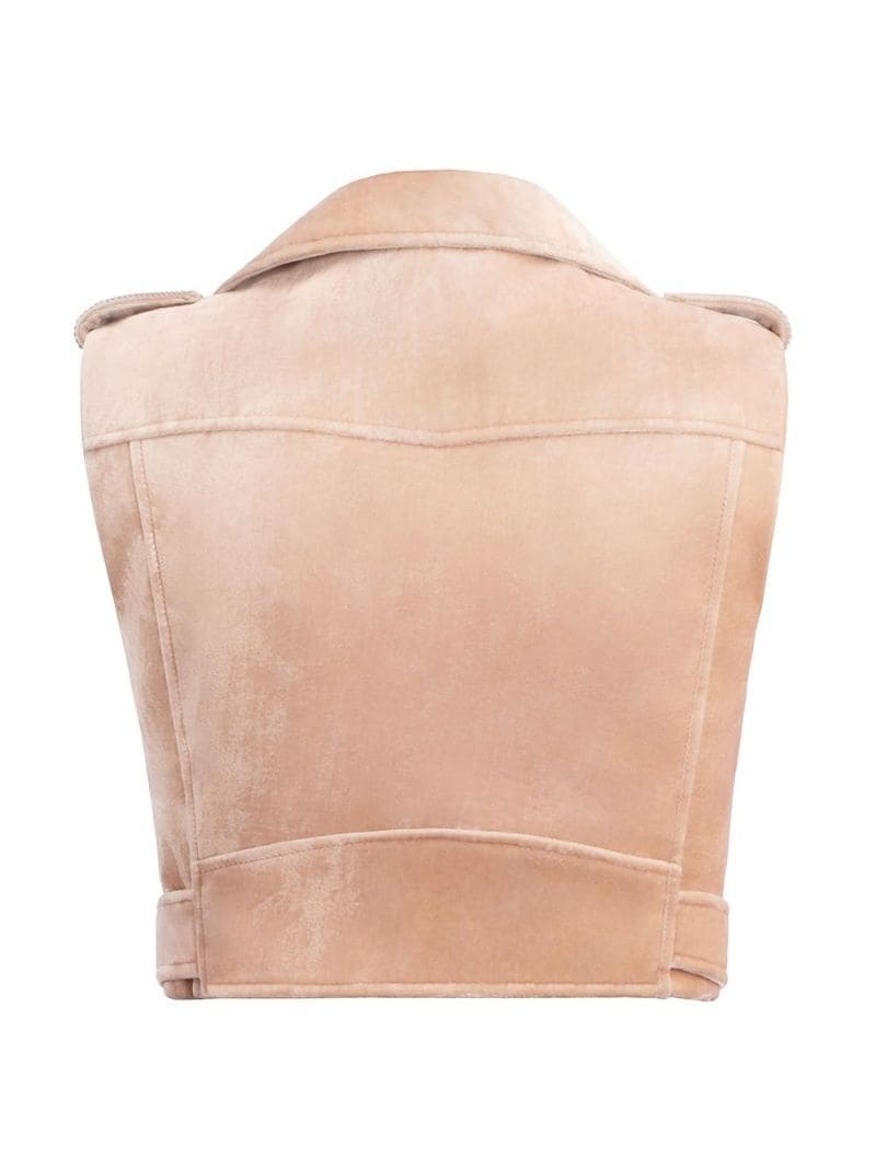 Amelia Crystal cropped biker jacket - 6