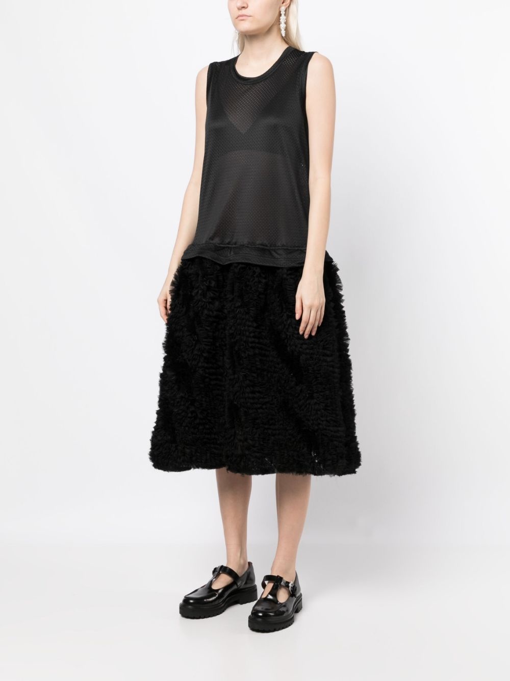 full-skirt sleeveless dress - 3
