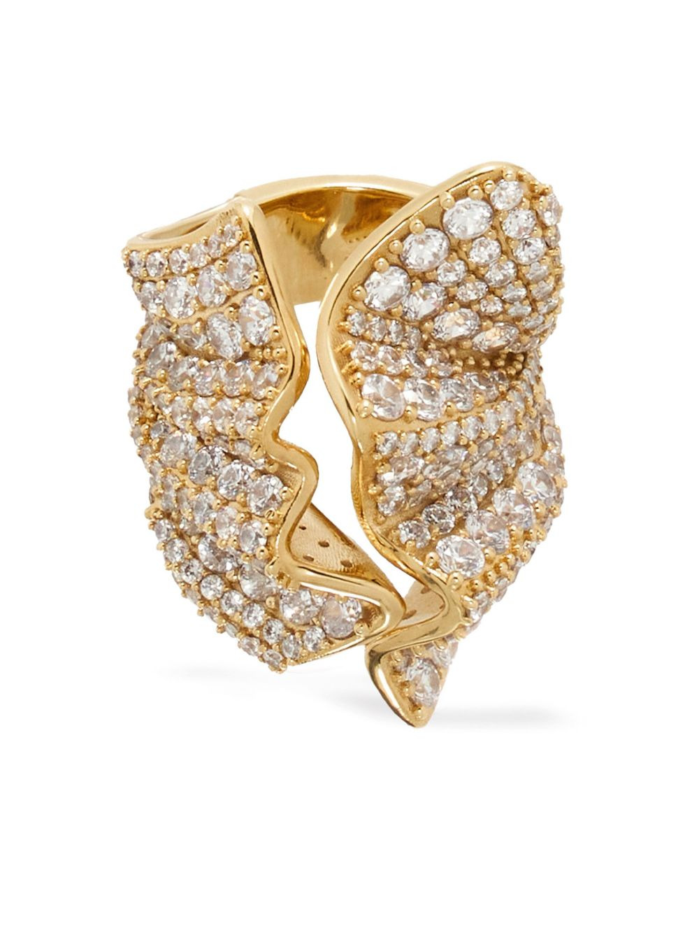 crystal-embellished ring - 1