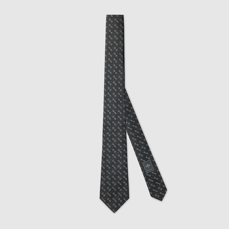 Horsebit silk jacquard tie 1