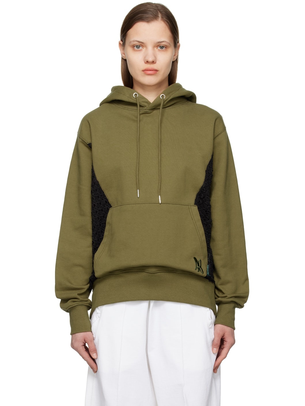 Khaki Paneled Hoodie - 1