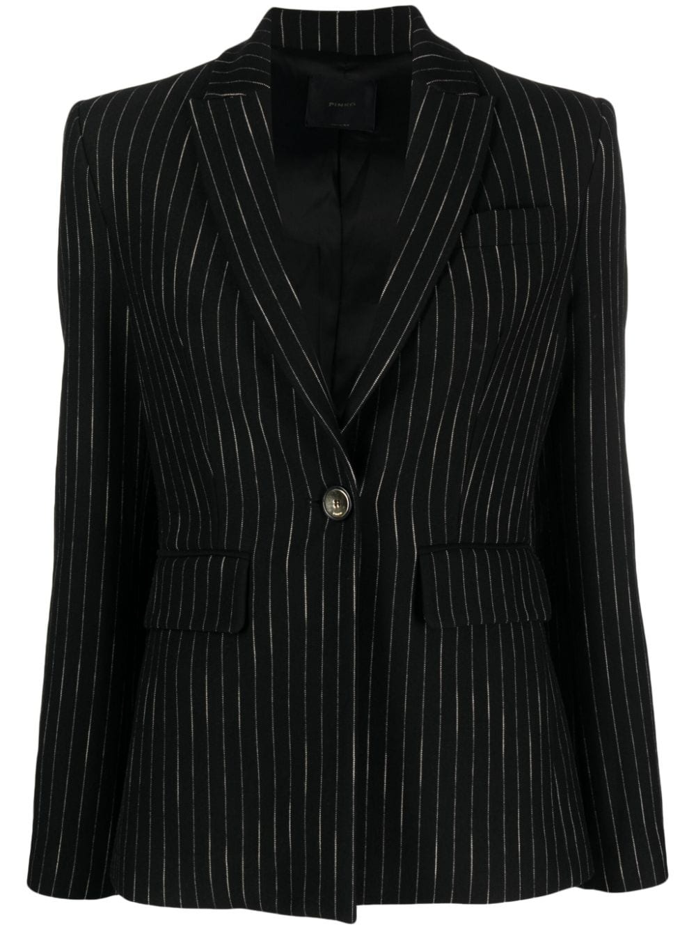 striped single-breasted blazer - 1