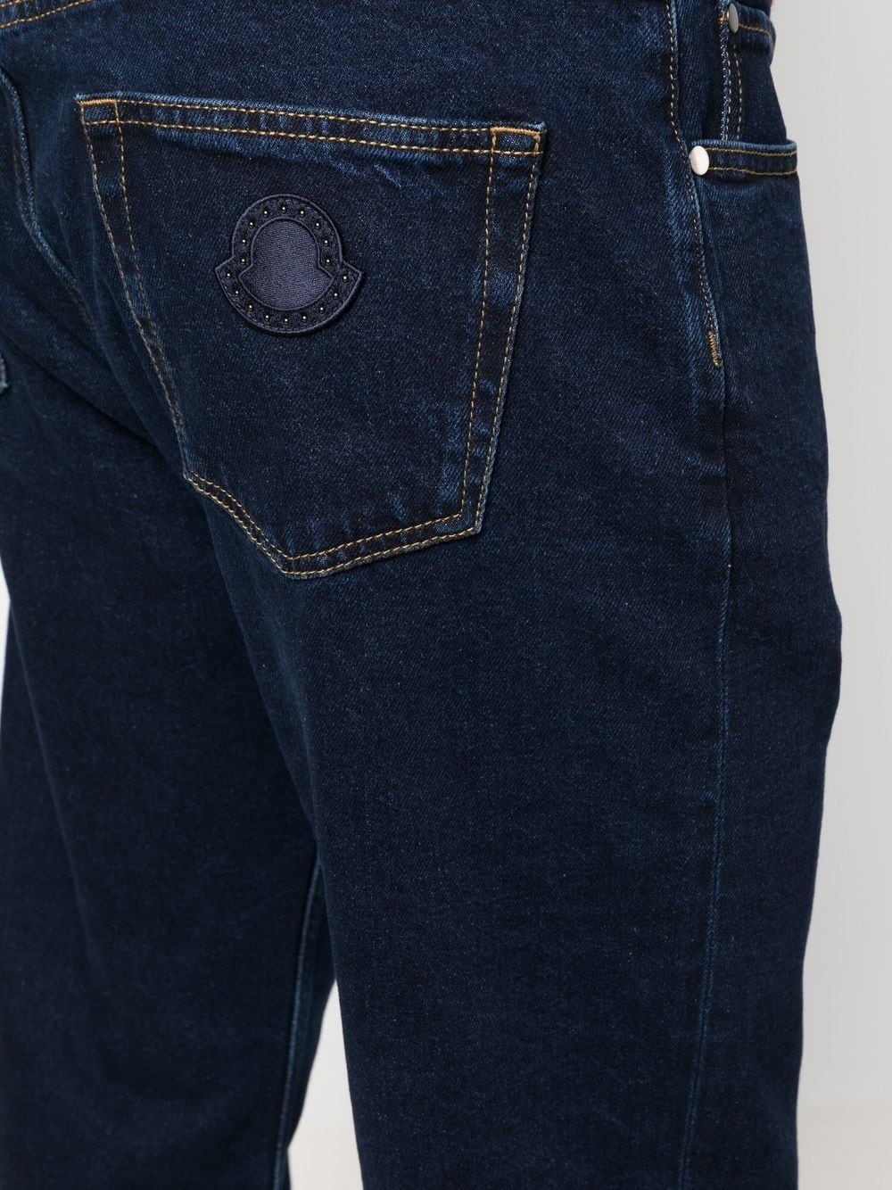 logo-patch straight-leg jeans - 5