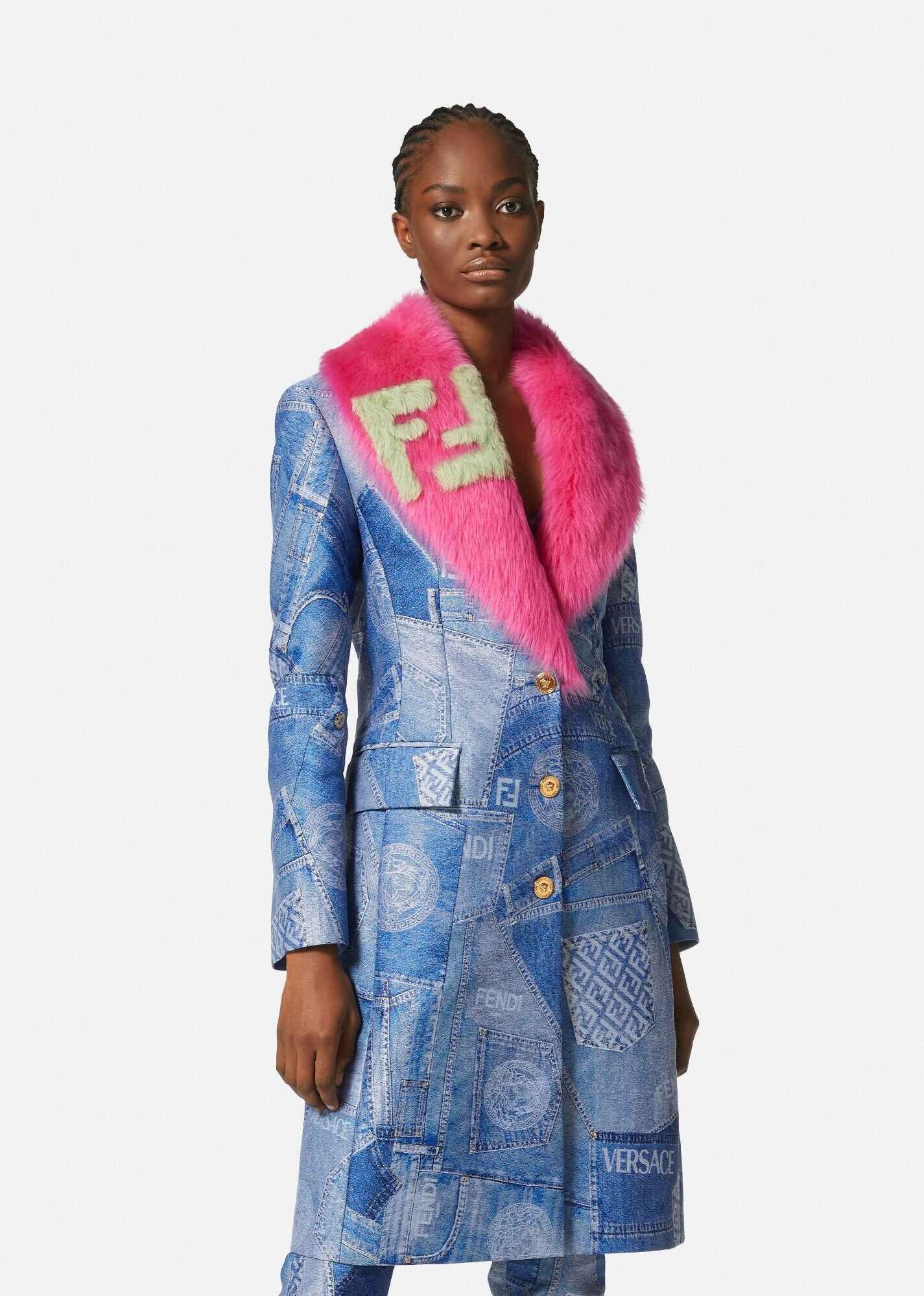 Fendace Denim Patchwork Coat - 3