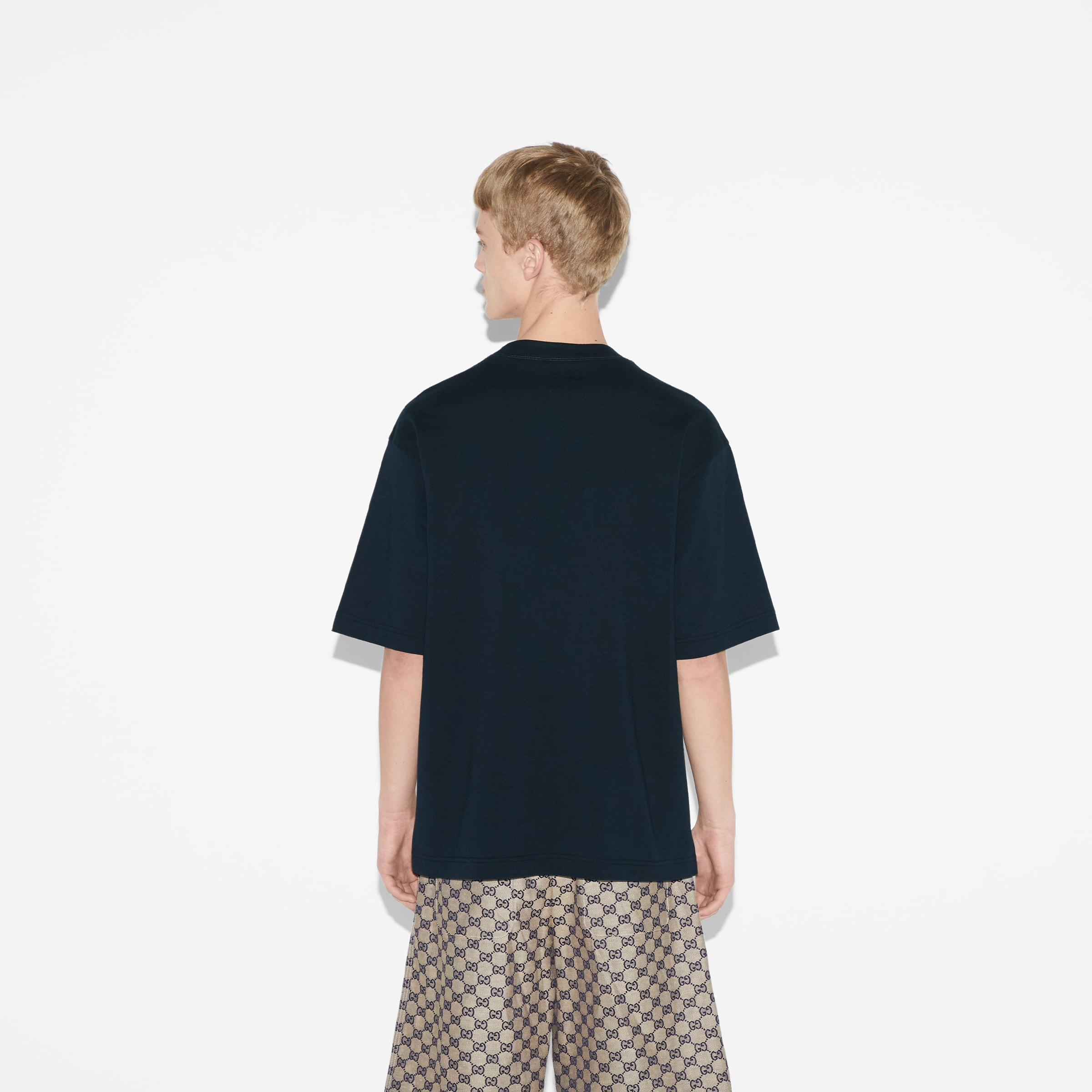 Cotton jersey T-shirt with Gucci print - 4
