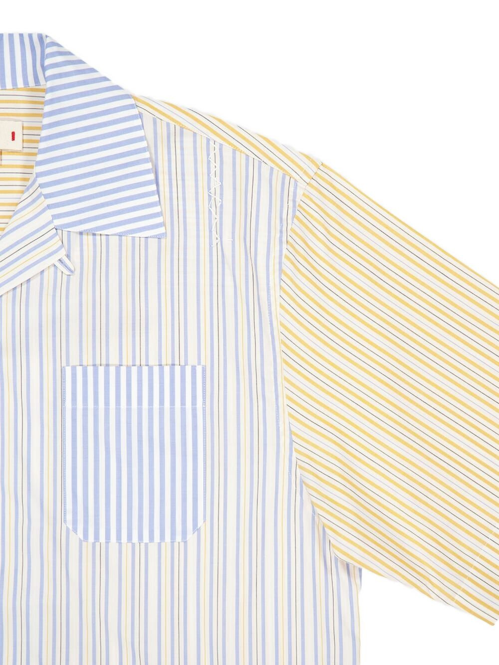 striped two-tone shirt - 4