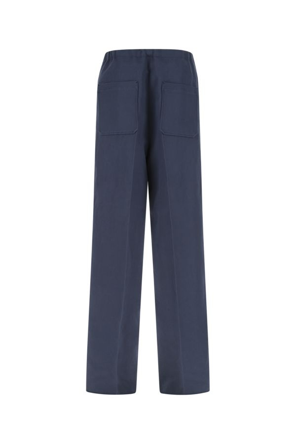 ZEGNA MAN Navy Blue Cotton Blend Wide-Leg Pant - 2