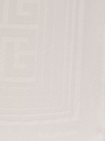 Balmain fringed logo-pattern scarf outlook