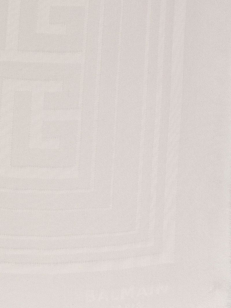 Balmain fringed logo-pattern scarf outlook